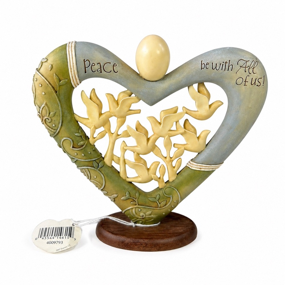 Enesco Foundations Peace Be With All Of Us Heart Doves Figurine 4009793 2007
